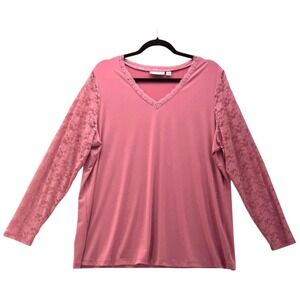 Susan Graver Top Dusty Rose 1X‎